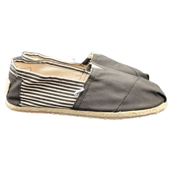 TOMS Classic Canvas Alpargatas Men's Shoes Black Striped size 10 NWOT - Picture 2 of 6
